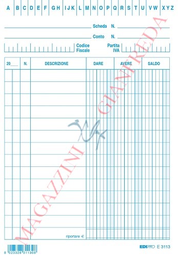 SCHEDA DARE AVERE SALDO BLUE E3113BL